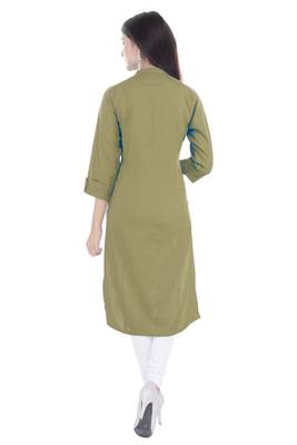 green printed Cotton stitched kurti 2