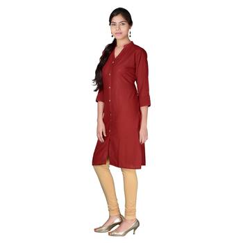 red printed Cotton stitched kurti 1
