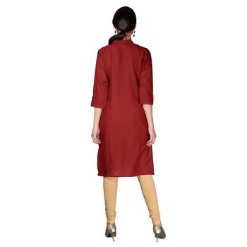 red printed Cotton stitched kurti 2