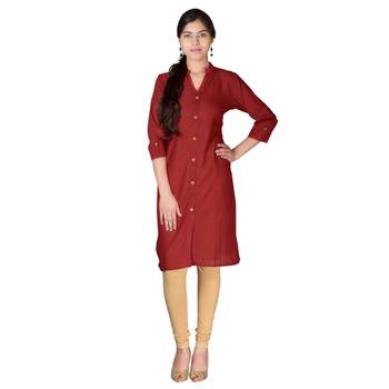 red printed Cotton stitched kurti 4
