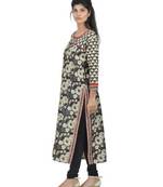 grey  printed Cotton stitched kurti