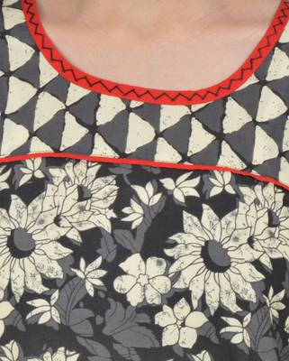 grey  printed Cotton stitched kurti 2