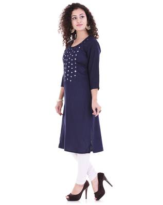 blue printed Rayon stitched kurti 2