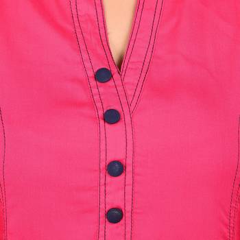 pink printed Rayon stitched kurti 4