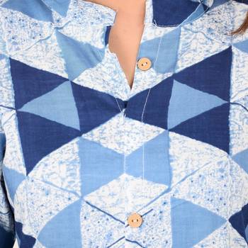 blue printed Rayon stitched kurti 2