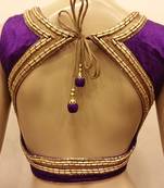 Purple rawsilk handwork blouse