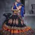 Orange and black gamthi hand embroidered cotton traditional dandiya raas garba festival lehenga for navratri
