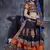 Orange and black gamthi hand embroidered cotton traditional dandiya raas garba festival lehenga for navratri