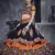Orange and black gamthi hand embroidered cotton traditional dandiya raas garba festival lehenga for navratri