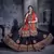 Black and red gamthi hand embroidered cotton semi stitched navratri garba lehenga choli