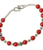 Exclusive Royal Designed Red Beaded Brass Bracelet