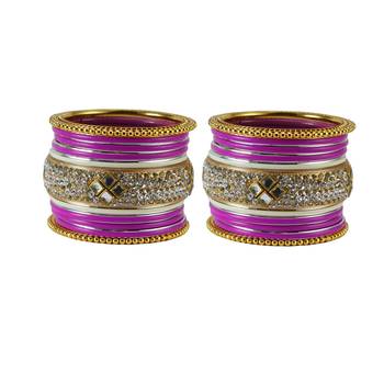 Magenta Crystal Bangles And Bracelets 1