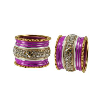Magenta Crystal Bangles And Bracelets 2