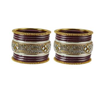 Maroon Crystal Bangles And Bracelets 1