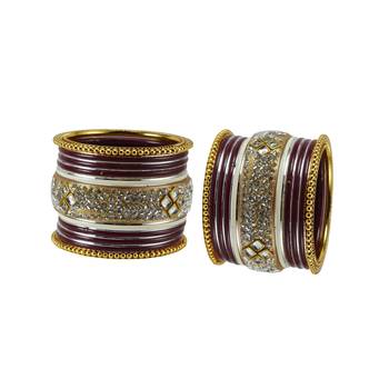 Maroon Crystal Bangles And Bracelets 2