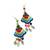 Women Traditional Silver Plated Oxidised Lightweight Multi-Color Embroidery Floral & Leaf Beads Hook Earrings Jewellery