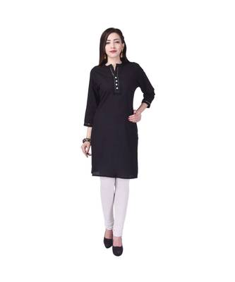 black printed Cotton stitched kurti 1