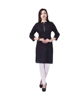 black printed Cotton stitched kurti 2
