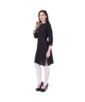 black printed Cotton stitched kurti 3