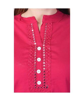 pink printed Cotton stitched kurti 2