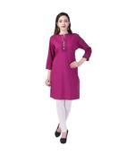 purple printed Cotton stitched kurti