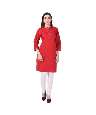 red printed Cotton stitched kurti 3