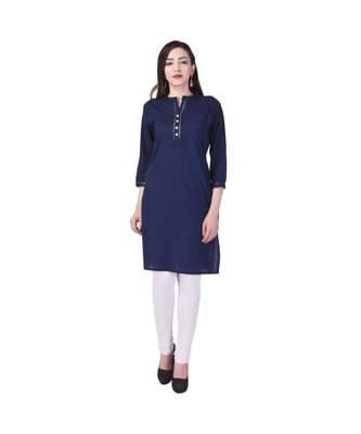 blue printed Cotton stitched kurti 1