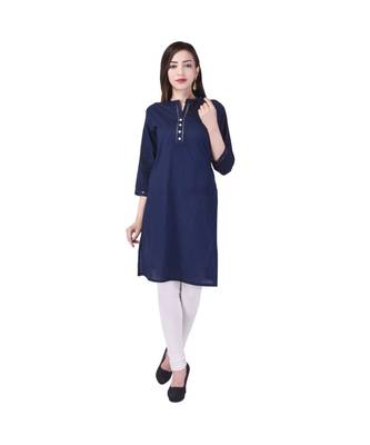 blue printed Cotton stitched kurti 3