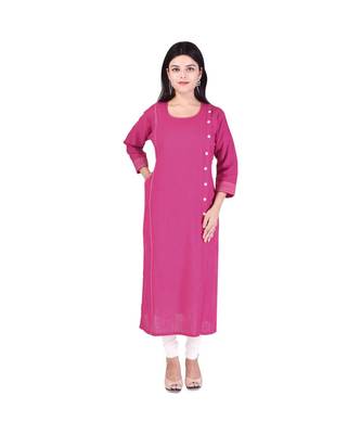 pink  printed Cotton stitched kurti 1