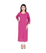 pink  printed Cotton stitched kurti