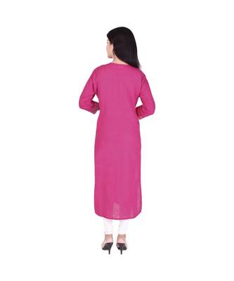 pink  printed Cotton stitched kurti 2