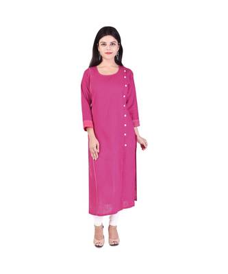 pink  printed Cotton stitched kurti 3