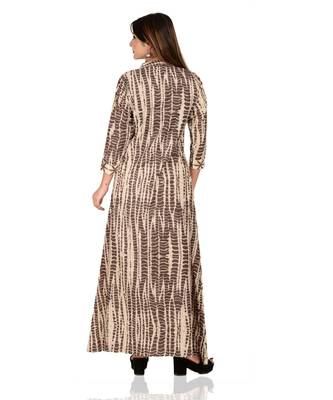 beige printed Cotton stitched kurti 2