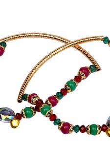 Alluring Red Green Royal Ethnic Brass Payal Anklet
