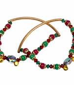 Alluring Red Green Royal Ethnic Brass Payal Anklet
