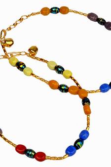 Traditional Multi-Color Ethnic Brass Payal Anklet