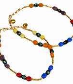 Traditional Multi-Color Ethnic Brass Payal Anklet