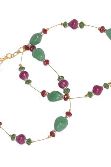 Rajasthani Red N Green Ethnic Brass Payal Anklet