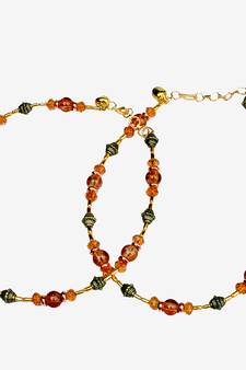 Exotic Design Flattering Orange Brass Payal Anklet