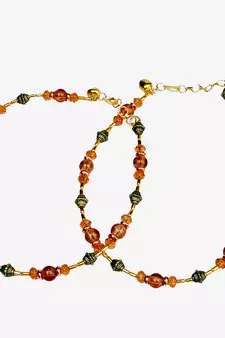 Exotic Design Flattering Orange Brass Payal Anklet