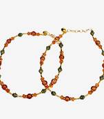 Exotic Design Flattering Orange Brass Payal Anklet