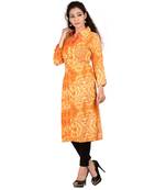 yellow printed Cotton stitched kurti
