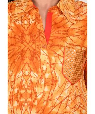 yellow printed Cotton stitched kurti 2