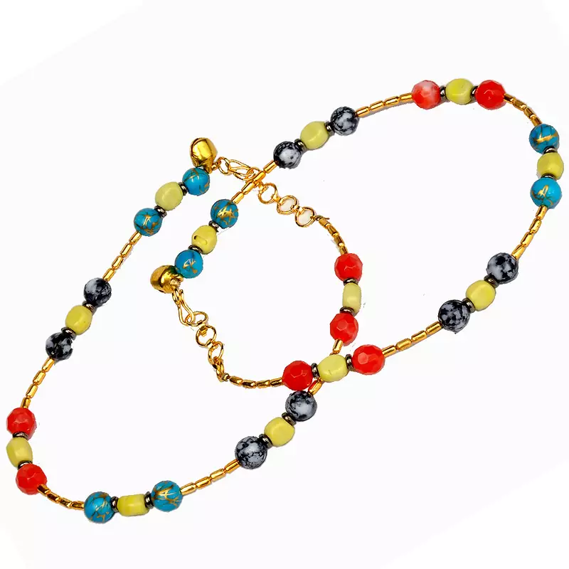 Fancy Designer Stylish Colorful Brass Payal Anklet