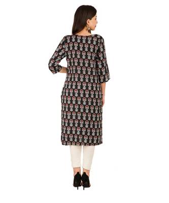 black  printed Cotton stitched kurti 2