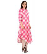 pink printed Cotton stitched kurti