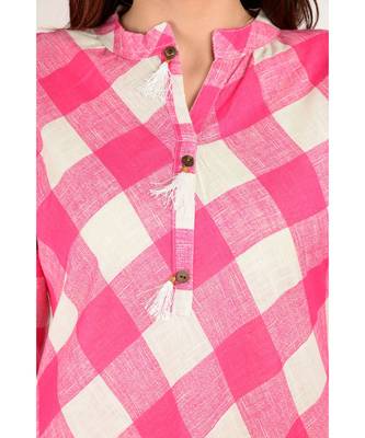 pink printed Cotton stitched kurti 2