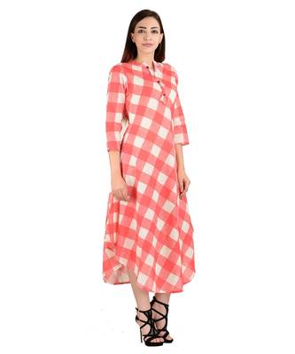red printed Cotton stitched kurti 1