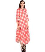 red printed Cotton stitched kurti