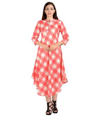 red printed Cotton stitched kurti 3